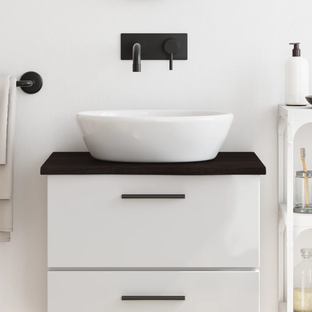 Vidaxx plan de lavabo 60x50x2 cm bois massif traité marron foncé