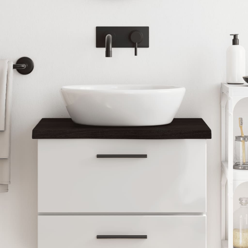 Vidaxx plan de lavabo 60x50x (2-4) cm bois massif traité marron foncé