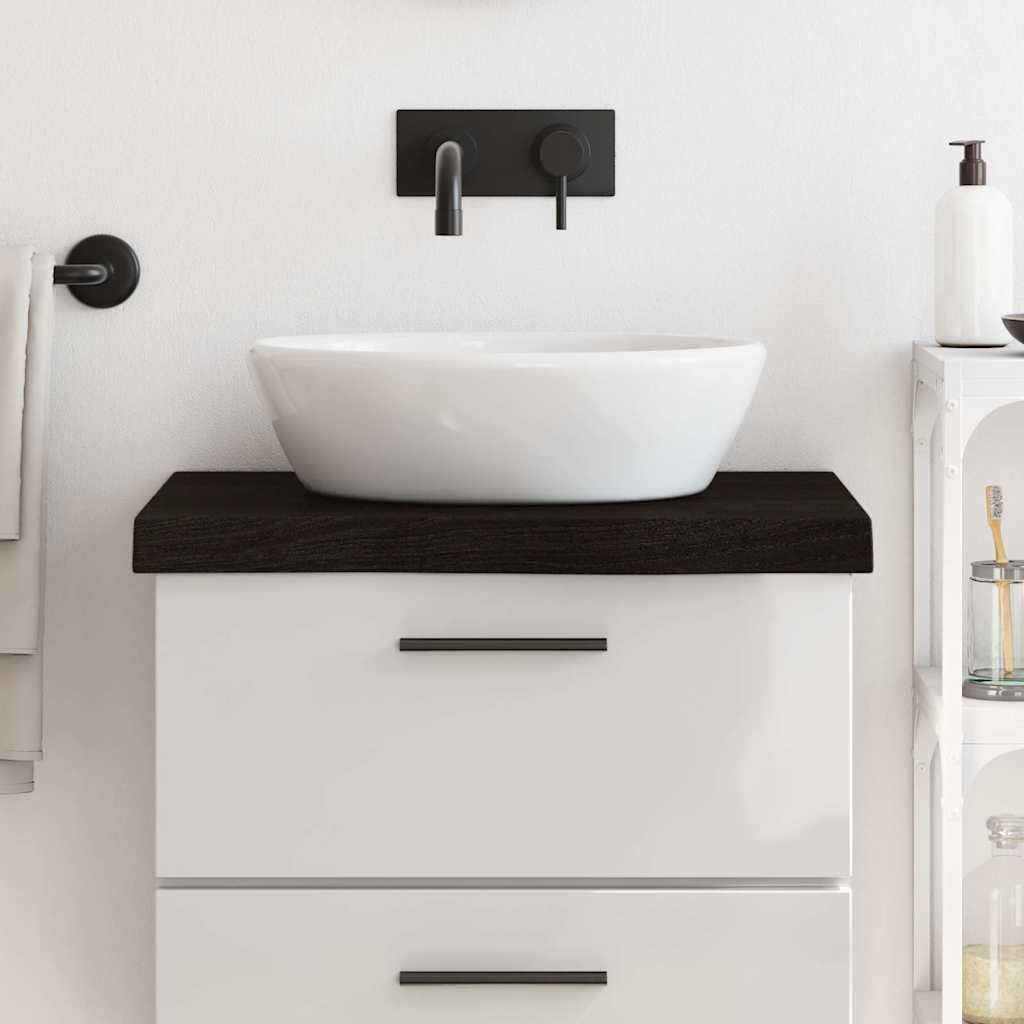 Vidaxx plan de lavabo 60x60x (2-6) cm bois massif traité marron foncé