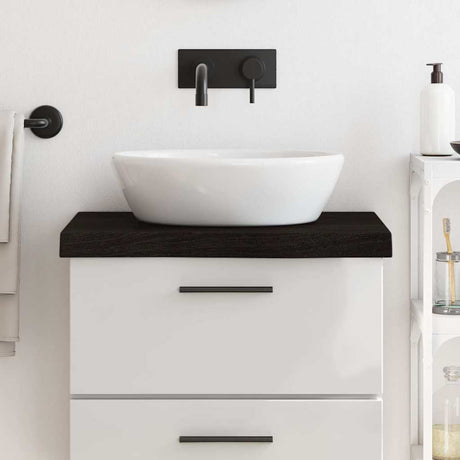 Vidaxx plan de lavabo 60x60x (2-6) cm bois massif traité marron foncé