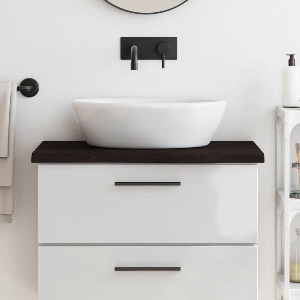 Vidaxx plan de lavabo 80x30x (2-4) cm bois massif traité marron foncé