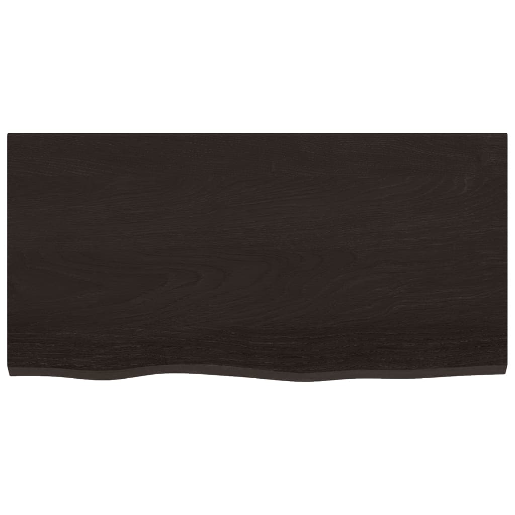 Vidaxl Washbasin tabla 80x40x (2-4) CM Mada maciza tratada marrón oscuro