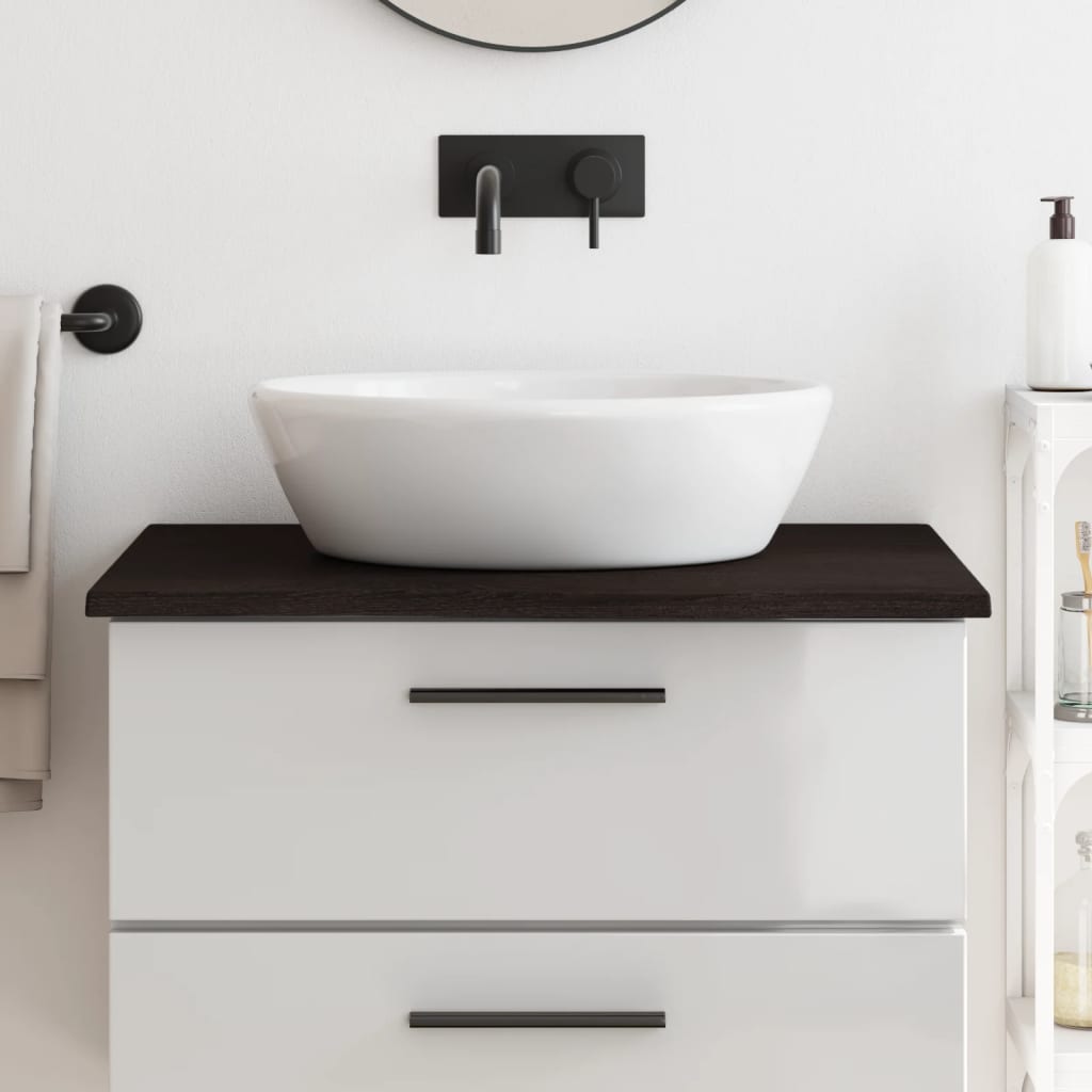 Vidaxx plan de lavabo 80x50x2 cm bois massif traité marron foncé