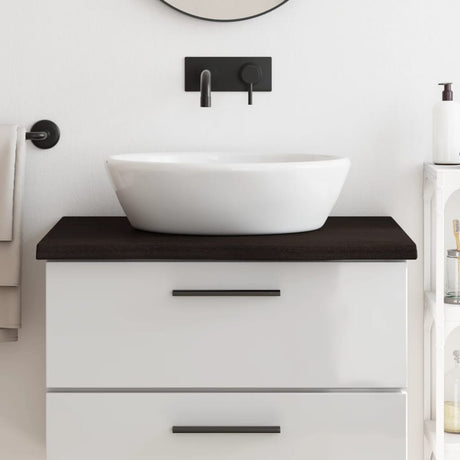 Vidaxx plan de lavabo 80x50x (2-4) cm bois massif traité marron foncé