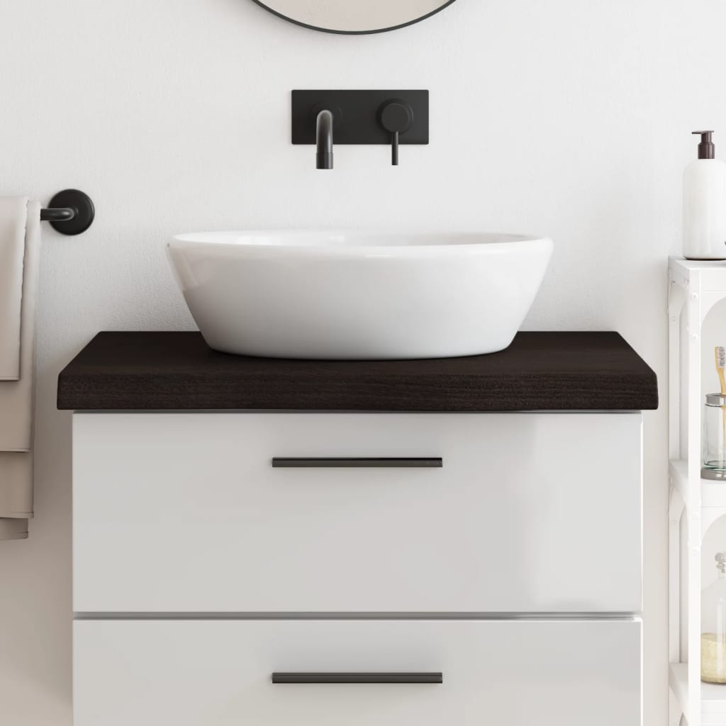 Vidaxl Washbasin Tabell 80x50x (2-6) cm behandlet massivt tre mørkebrunt