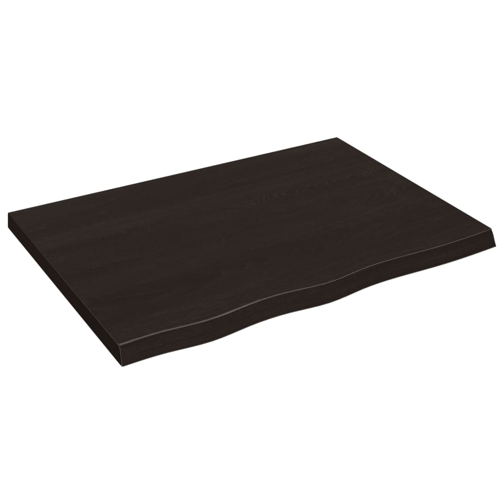 Vidaxx plan de lavabo 80x60x (2-4) cm bois massif traité marron foncé
