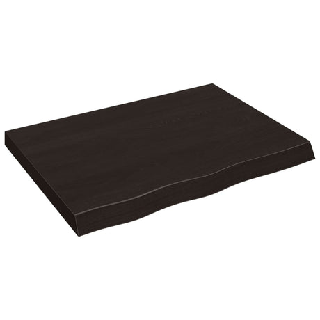 Vidaxx plan de lavabo 80x60x (2-6) cm bois massif traité marron foncé
