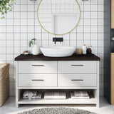 Vidaxx plan de lavabo 100x30x (2-6) cm bois massif traité marron foncé