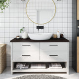 Vidaxx plan de lavabo 100x40x (2-4) cm bois massif traité marron foncé