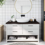 Vidaxx plan de lavabo 100x40x (2-6) cm bois massif traité marron foncé