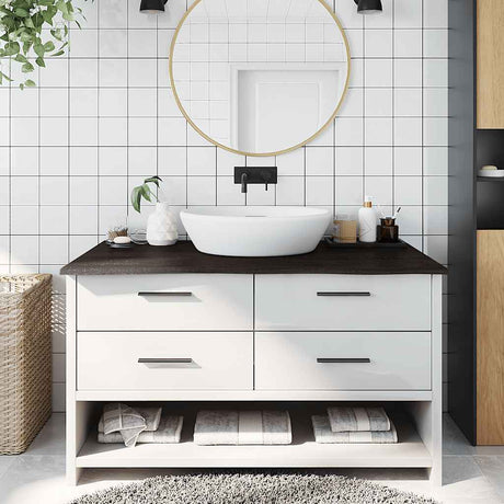 Vidaxx plan de lavabo 100x50x2 cm bois massif traité marron foncé