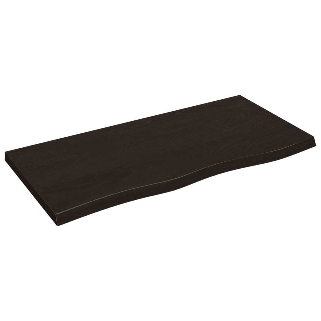 Vidaxx plan de lavabo 100x50x (2-4) cm bois massif traité marron foncé