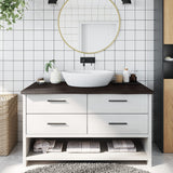 Vidaxx plan de lavabo 100x50x (2-4) cm bois massif traité marron foncé