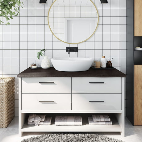 Vidaxx plan de lavabo 100x50x (2-4) cm bois massif traité marron foncé