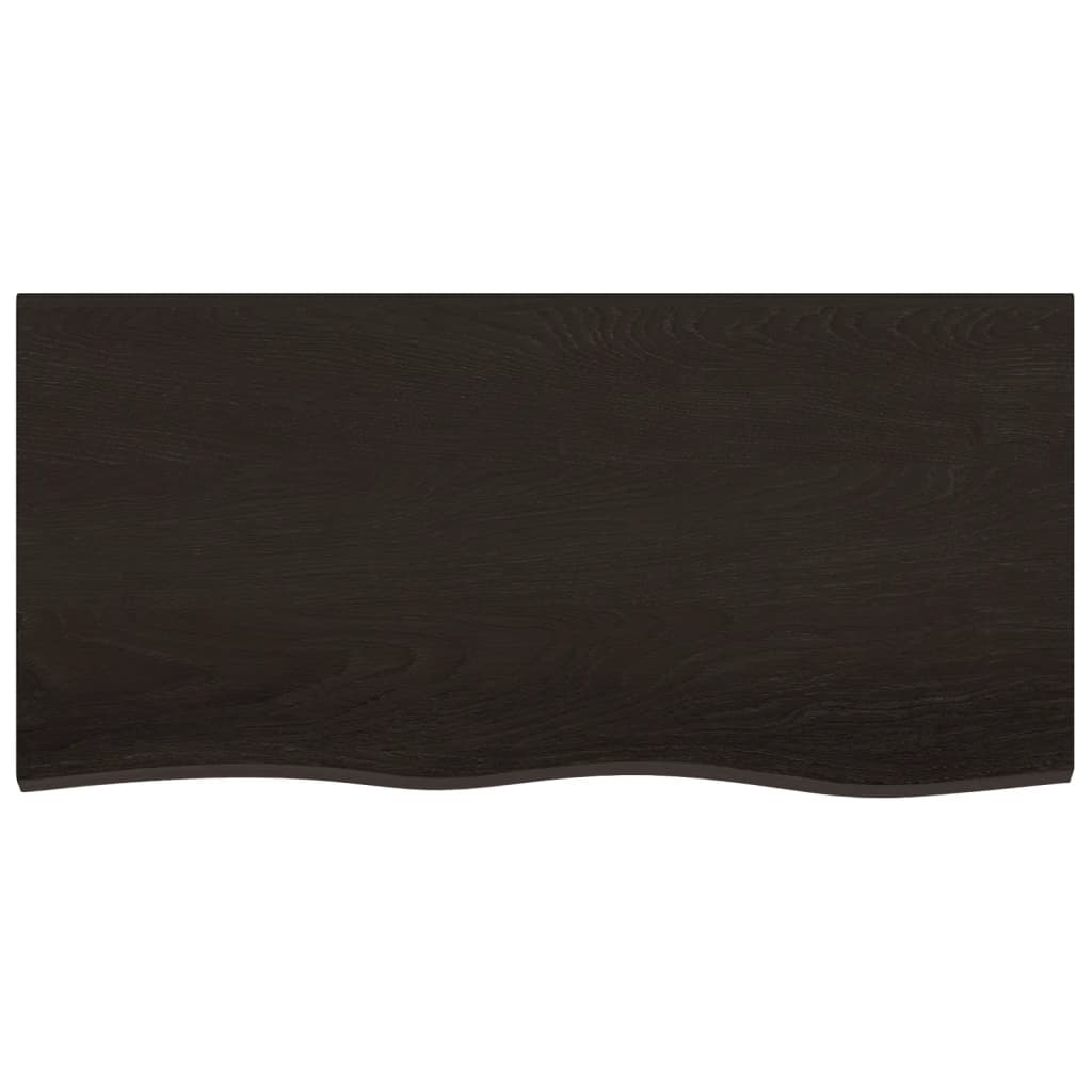 Vidaxx plan de lavabo 100x50x (2-6) cm bois massif traité marron foncé