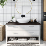 Vidaxx plan de lavabo 100x50x (2-6) cm bois massif traité marron foncé