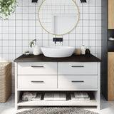 Vidaxx plan de lavabo 100x60x (2-4) cm bois massif traité marron foncé