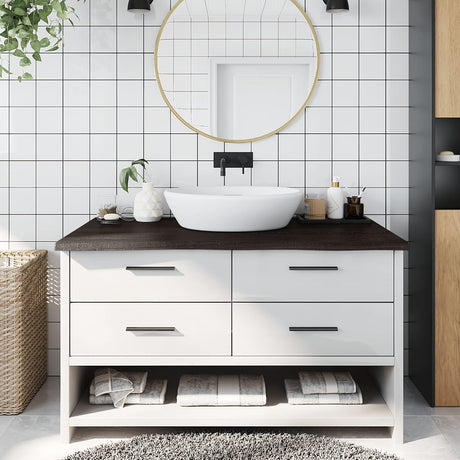 Vidaxx plan de lavabo 100x60x (2-4) cm bois massif traité marron foncé