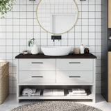 Vidaxx plan de lavabo 120x40x (2-4) cm bois massif traité marron foncé