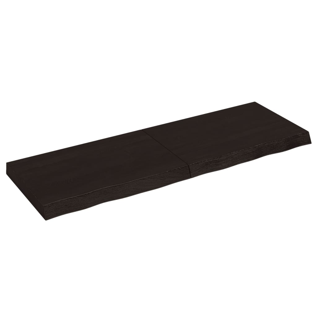 Vidaxl Washbasin Sheet 120x40x (2-6) CM Mada maciza tratada marrón oscuro