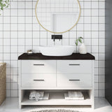 Vidaxx plan de lavabo 120x40x (2-6) cm bois massif traité marron foncé