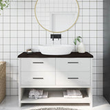 Vidaxx plan de lavabo 120x50x (2-4) cm bois massif traité marron foncé