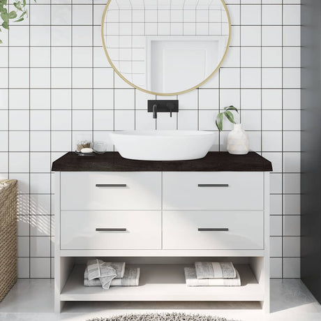 Vidaxx plan de lavabo 120x50x (2-6) cm bois massif traité marron foncé