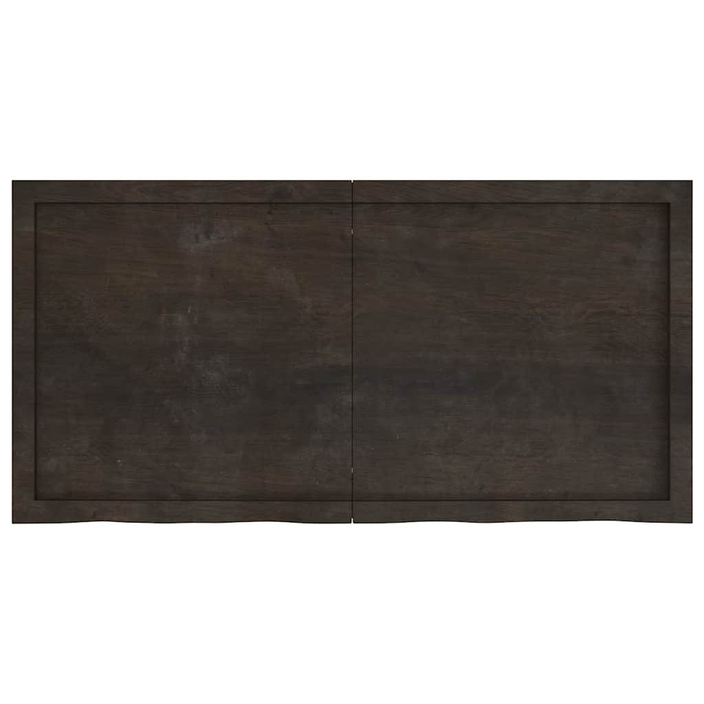 Vidaxx plan de lavabo 120x60x (2-4) cm bois massif traité marron foncé