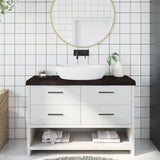 Vidaxx plan de lavabo 120x60x (2-6) cm bois massif traité marron foncé