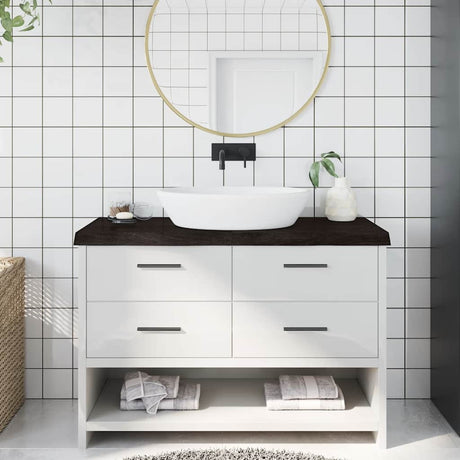 Vidaxx plan de lavabo 120x60x (2-6) cm bois massif traité marron foncé