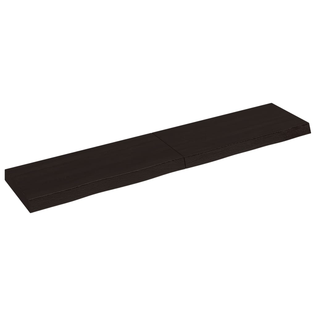 Vidaxl Washbasin Sheet 140x30x (2-6) CM Mada maciza tratada marrón oscuro