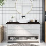 Vidaxx plan de lavabo 140x40x (2-6) cm bois massif traité marron foncé