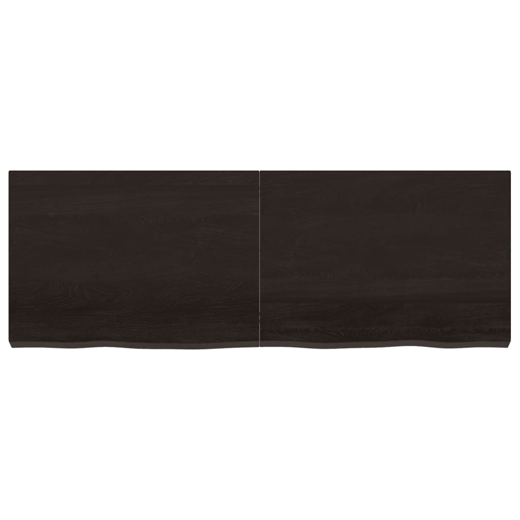 Vidaxl Washbasin Sheet 140x50x (2-6) CM Mada maciza tratada marrón oscuro