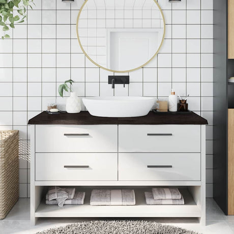 Vidaxx plan de lavabo 140x60x (2-4) cm bois massif traité marron foncé