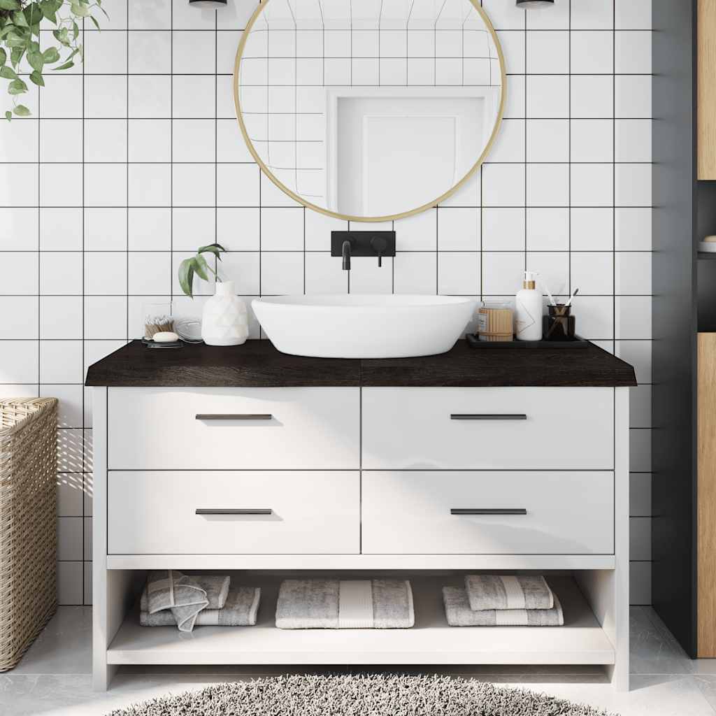 Vidaxx plan de lavabo 140x60x (2-6) cm bois massif traité marron foncé