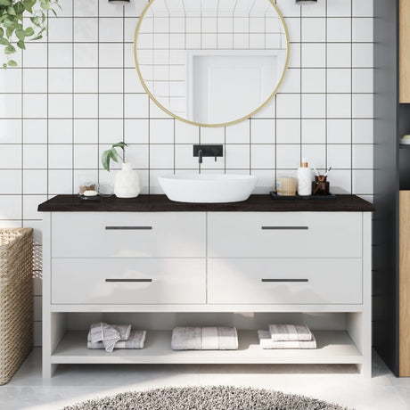 Vidaxx plan de lavabo 160x40x (2-4) cm bois massif traité marron foncé
