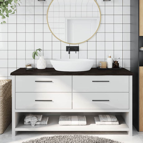 Vidaxx plan de lavabo 160x60x (2-4) cm bois massif traité marron foncé