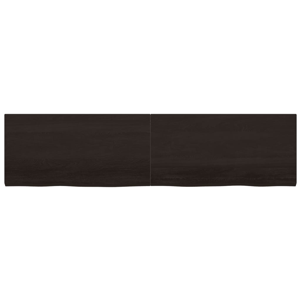 Vidaxl Washbasin Sheet 200x50x (2-4) CM Mada maciza tratada marrón oscuro