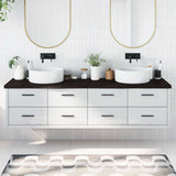 Vidaxx plan de lavabo 200x50x (2-4) cm bois massif traité marron foncé