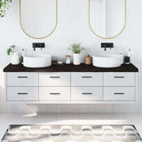 Vidaxx plan de lavabo 200x50x (2-6) cm bois massif traité marron foncé