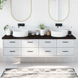 Vidaxx plan de lavabo 200x60x (2-4) cm bois massif traité marron foncé