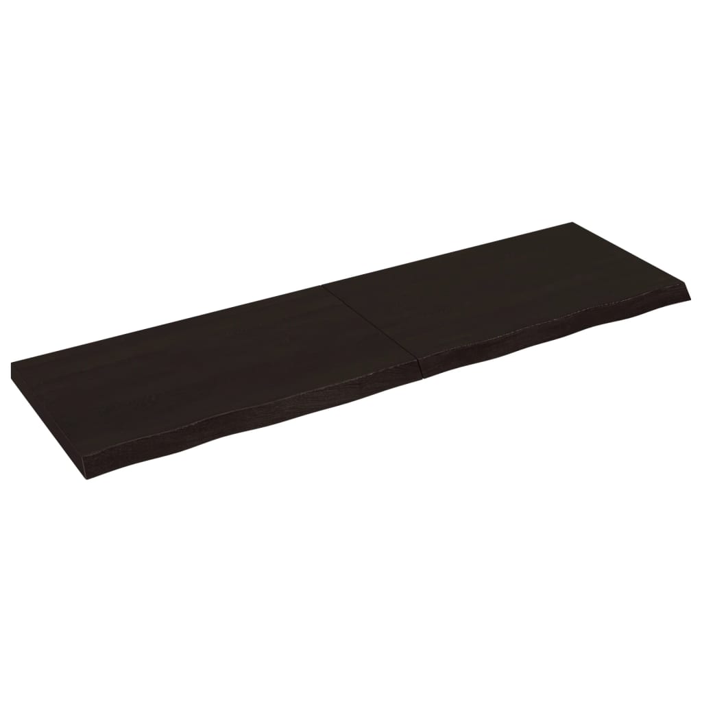 Vidaxl Washbasin Sheet 200x60x (2-6) CM Mada maciza tratada marrón oscuro