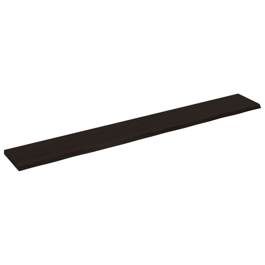 VidaXL Plan de lavabo 220x30x (2-4) cm bois massif traité brun foncé