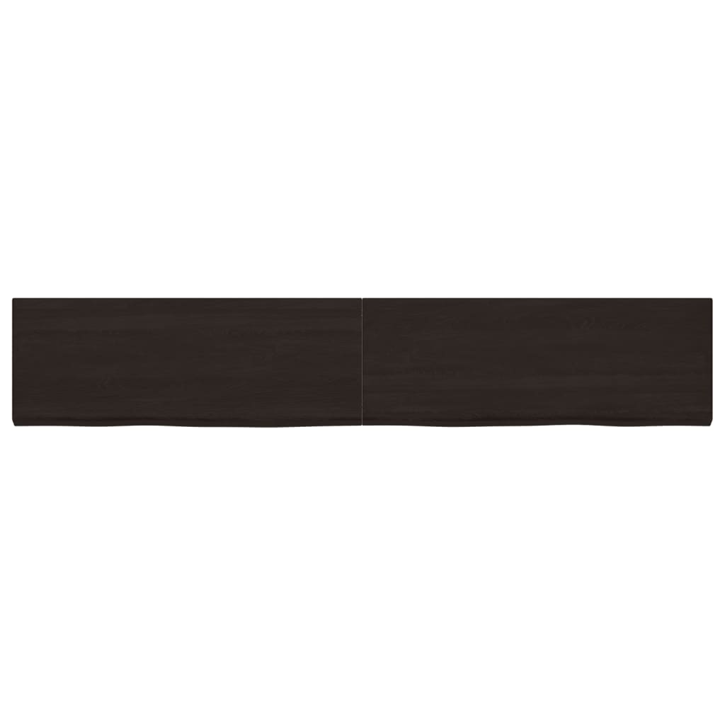 Vidaxl Washbasin Sheet 220x40x (2-4) CM Mada maciza tratada marrón oscuro