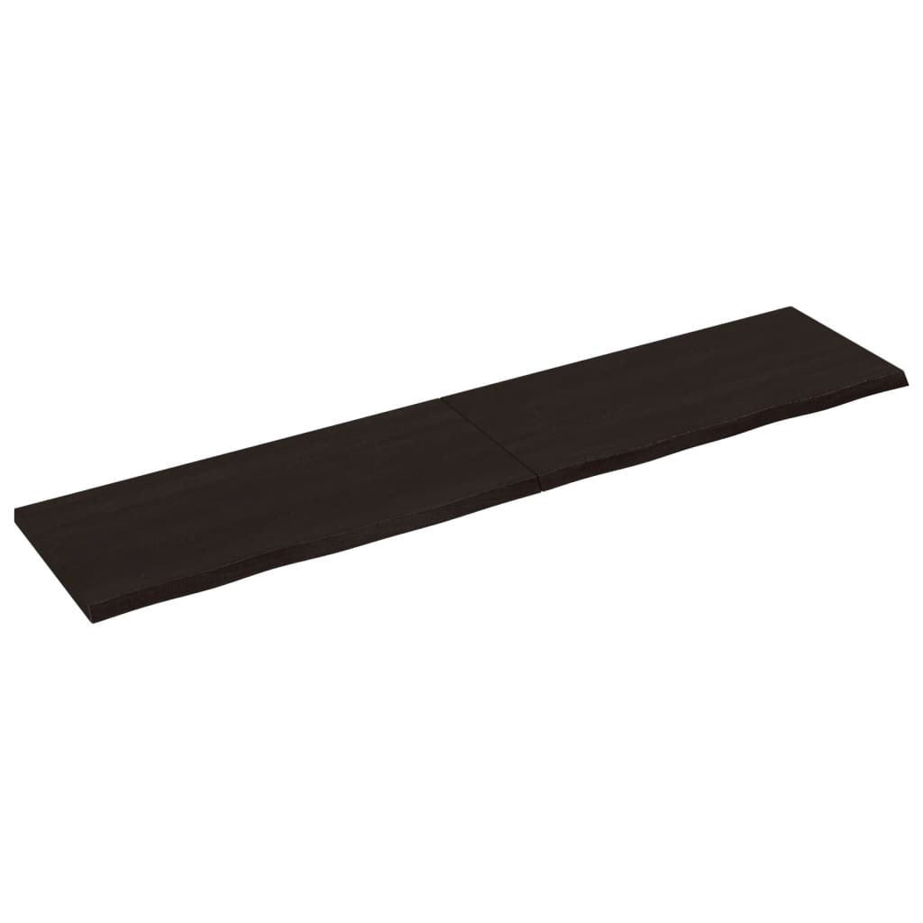 Vidaxx plan de lavabo 220x50x (2-4) cm bois massif traité marron foncé