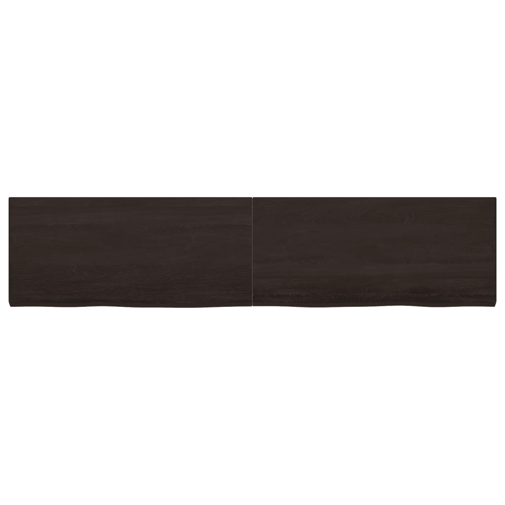 Vidaxx plan de lavabo 220x50x (2-4) cm bois massif traité marron foncé