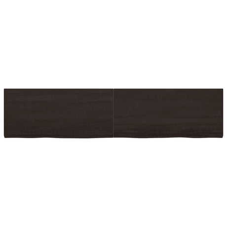 Vidaxx plan de lavabo 220x50x (2-4) cm bois massif traité marron foncé