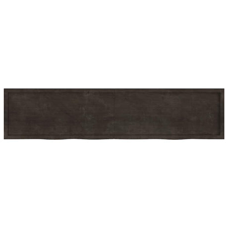 Vidaxx plan de lavabo 220x50x (2-4) cm bois massif traité marron foncé