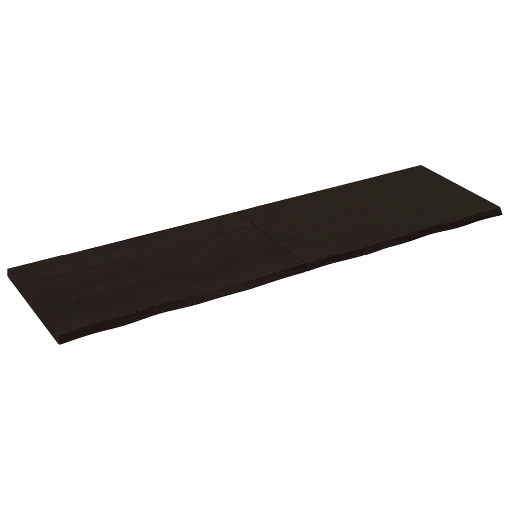 Vidaxl Washbasin Sheet 220x60x (2-4) CM Mada maciza tratada marrón oscuro