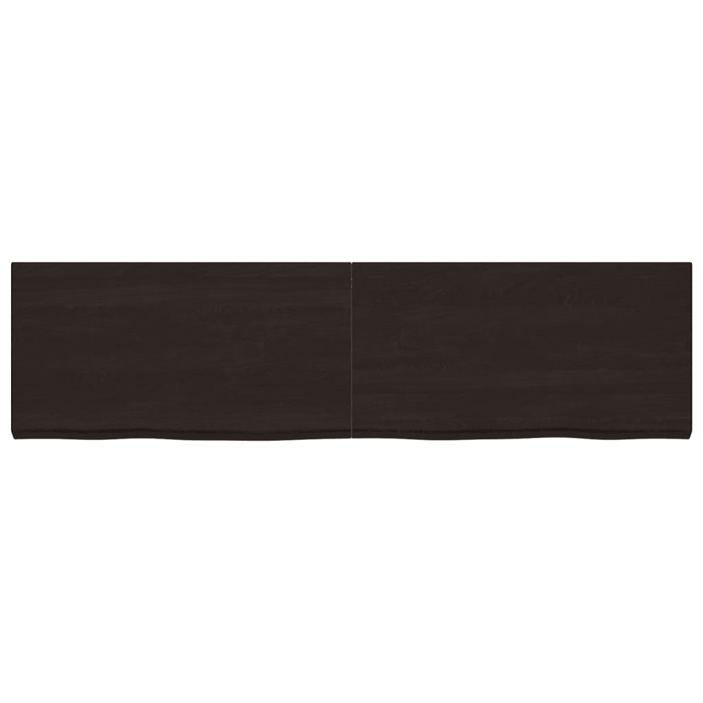 Vidaxx plan de lavabo 220x60x (2-6) cm bois massif traité marron foncé
